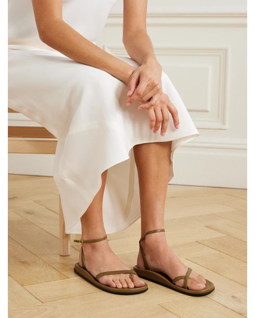 The Row White Hugh Sandalen Aus Leder
