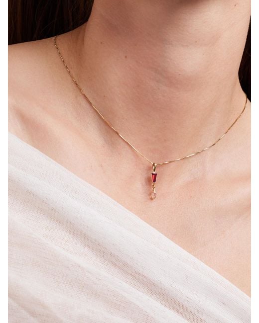 Loren Stewart White Carmilla, Garnet And Topaz Necklace