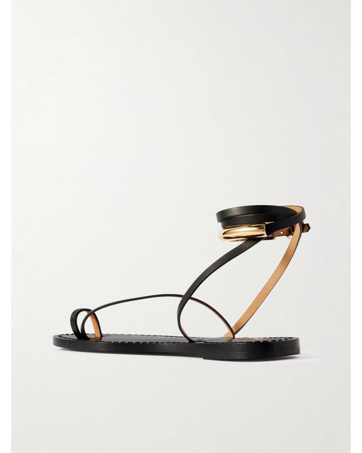 Amanu Metallic The Kalahari Embellished Leather Sandals