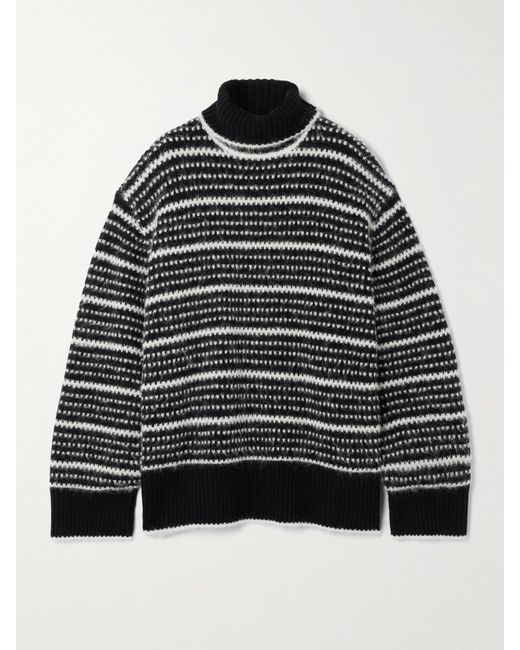 Totême  Black Wool-Blend Turtleneck Sweater