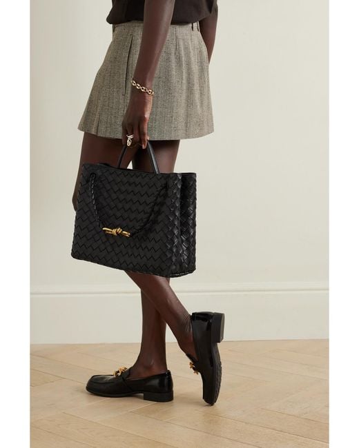Bottega Veneta Black Andiamo Large Intrecciato Leather Tote