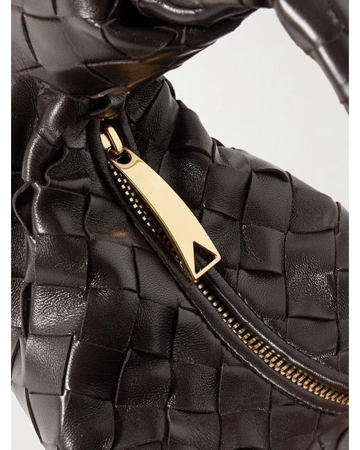 Bottega Veneta Black Jodie Mini Intrecciato Leather Tote