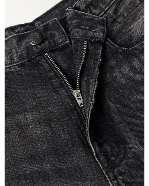 R13 Gray D'Arcy Distressed Mid-Rise Wide-Leg Jeans