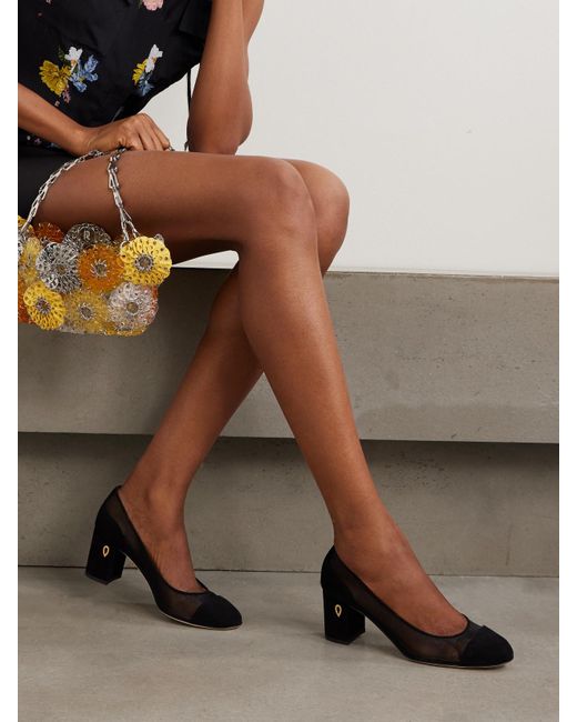 JENNIFER CHAMANDI Black Paolo 65 Mesh And Suede Pumps