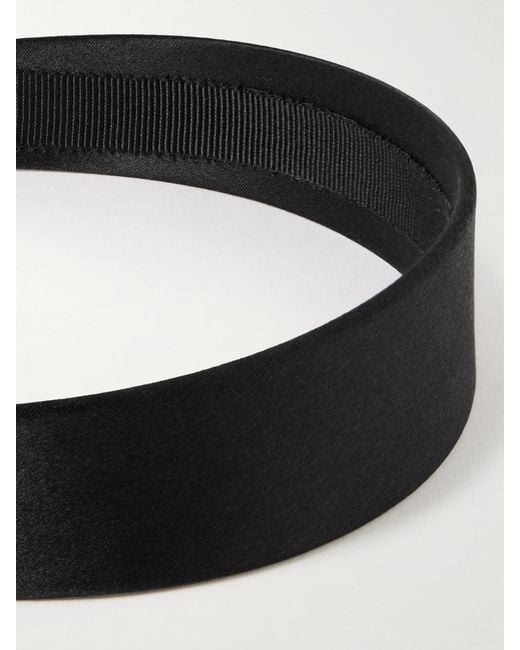 Jennifer Behr Black Lydia Silk-Satin Headband