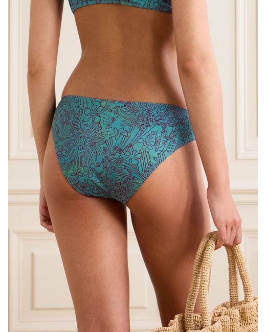 Ulla Johnson Blue Dani Printed Bikini Briefs