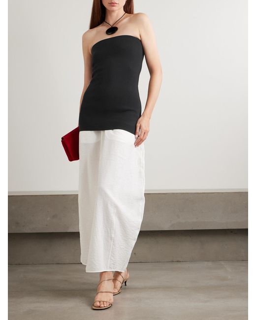 Totême Black Stretch-Knit Bandeau Top