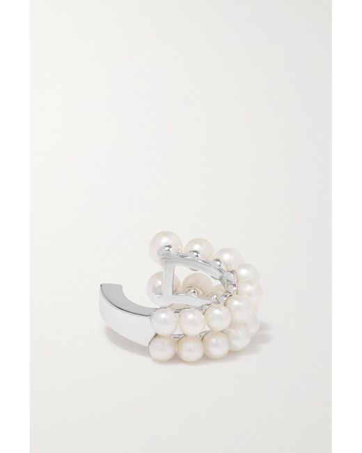 Diane Kordas Natural Ear Cuff Aus 14 Karat Weißgold Mit Perlen