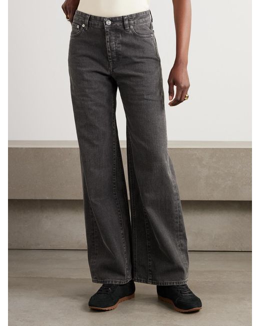 Our Legacy Gray Treble Cut Paneled High-Rise Wide-Leg Jeans