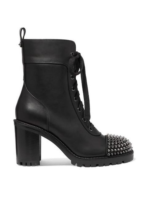 Christian Louboutin Black Ts Croc 70 Spiked Leather Ankle Boots