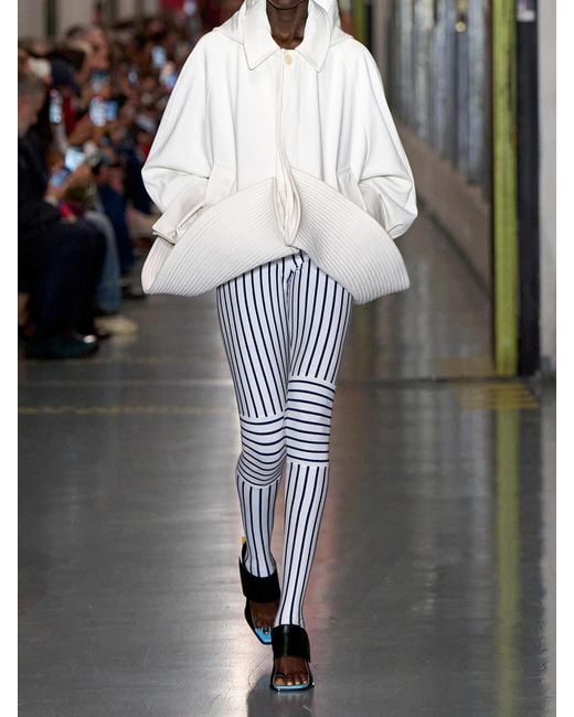 Jean Paul Gaultier Natural Bob Marine Hooded Folded Denim Jacket
