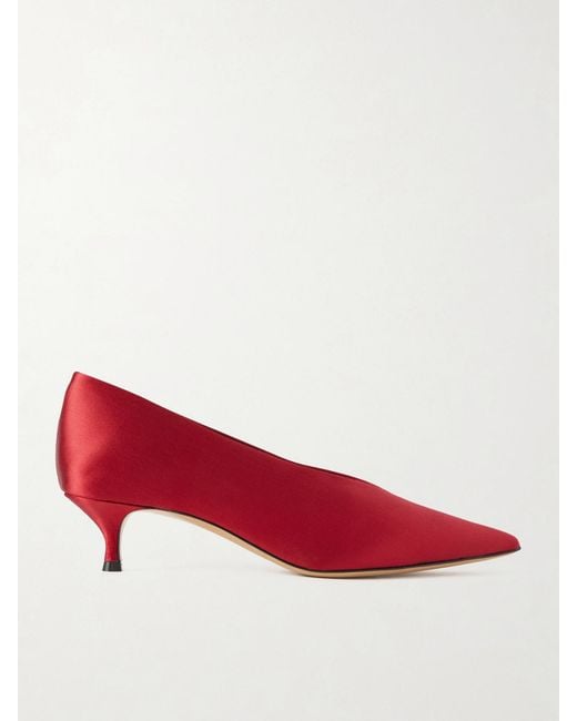 Le Monde Beryl Red Babouche 40 Satin Pumps