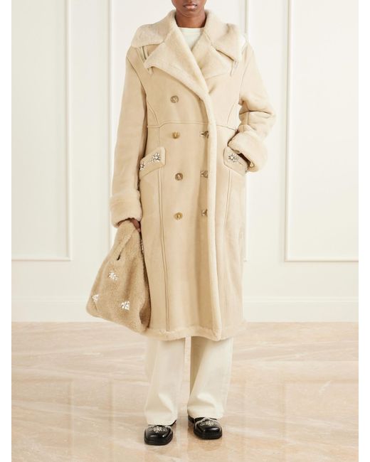 Simone Rocha Natural Shearling-Effect Shoulder Bag