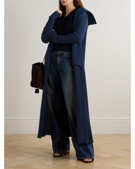 Balenciaga Blue Cardigan Aus Rippstrick