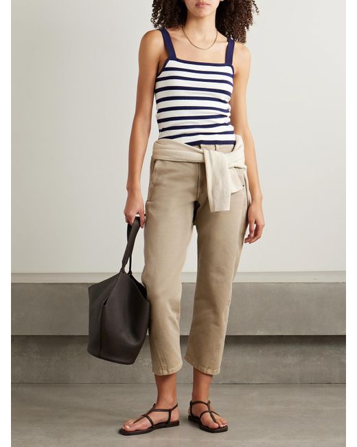 La Ligne Blue Striped Cotton-Blend Tank