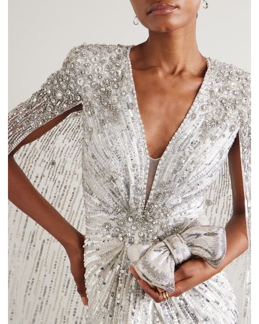 Judith Leiber Natural Bow Just For You Crystal-Embellished-Tone Clutch