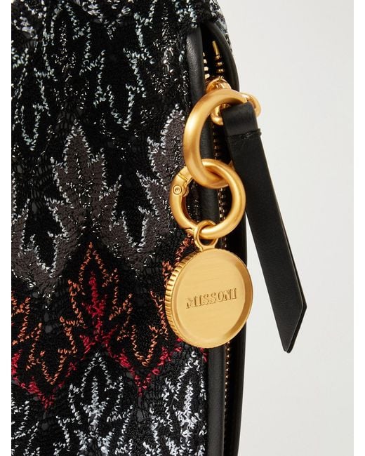 Missoni Black Striped Lurex Shoulder Bag