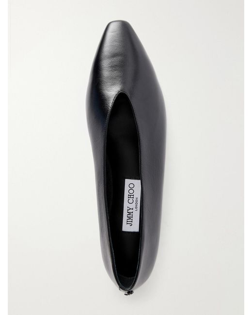 Jimmy Choo Black Margot Leather Ballet Flats