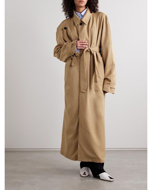 Marie Adam-Leenaerdt Natural Double-Breasted Wool-Twill Trench Coat