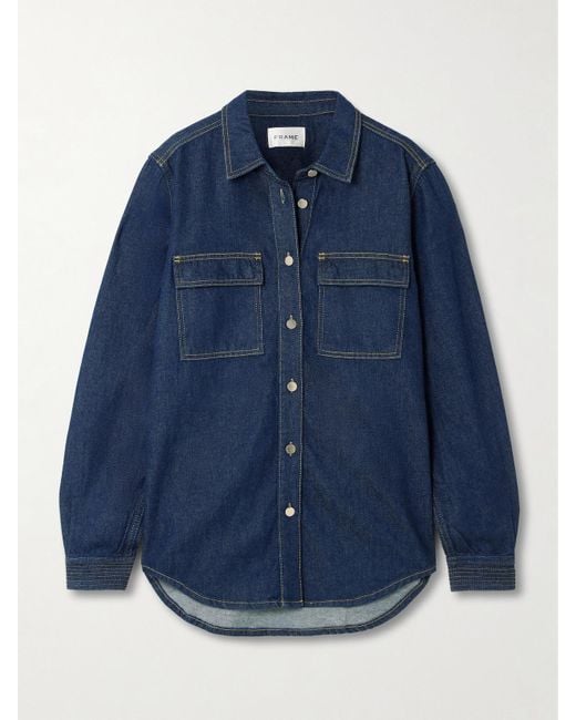 Chemise En Jean De Coton Biologique À Surpiqûres The Trapunto FRAME en coloris Blue