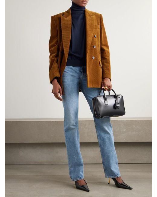 Pull À Col Roulé En Laine, Cachemire Et Soie Mélangés Saint Laurent en coloris Blue