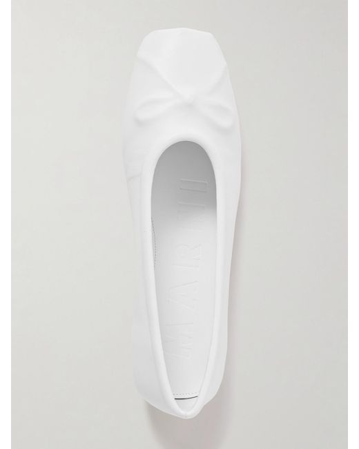 Marni Natural Embossed Leather Ballet Flats