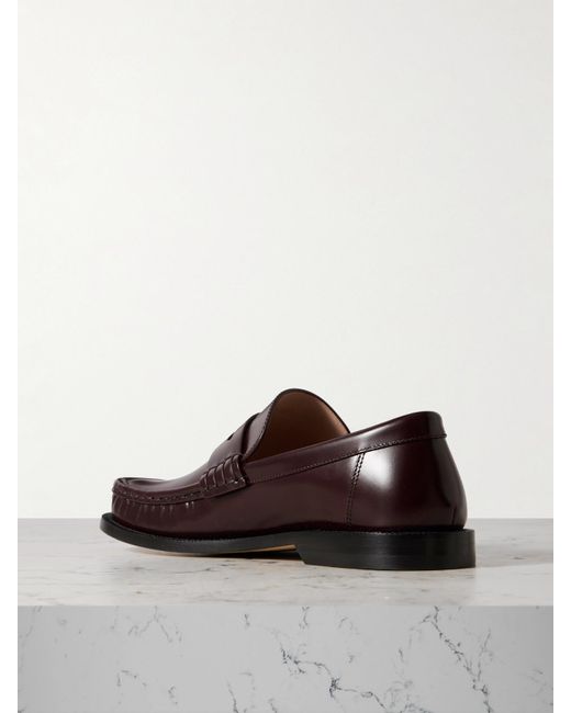 Loewe Brown Campo Brushed-Leather Loafers