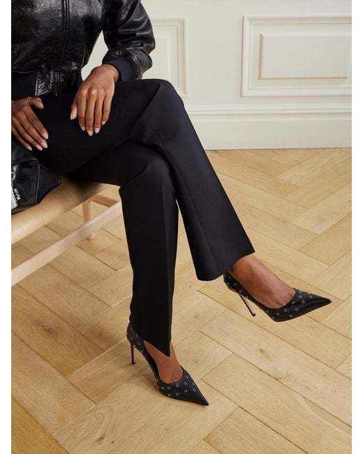 Alexander McQueen Black Embellished Leather Pumps