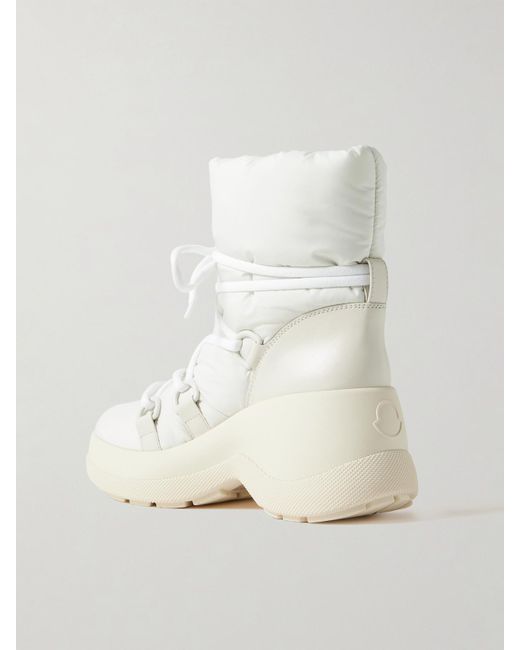 Moncler Natural Resile Rubber And Leather-Trimmed Shell Ankle Boots