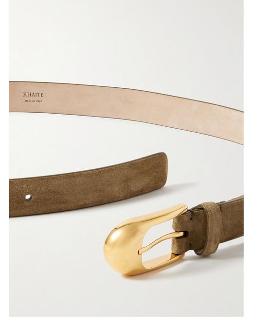 Khaite Natural Dome Suede Belt