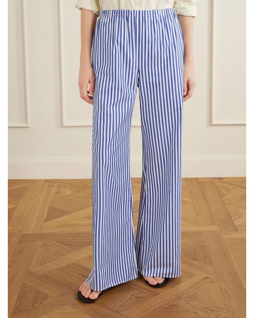 La Ligne Blue Striped Cotton Pants