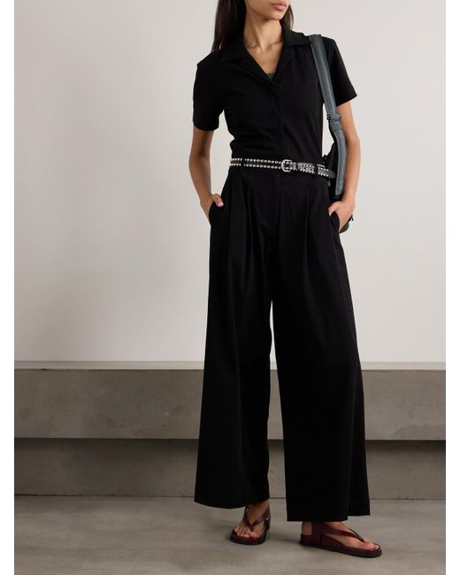 Rivet Utility Black Stylist Cotton-Blend Twill Jumpsuit
