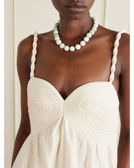 Jennifer Behr White Louisa-Plated Jade Necklace