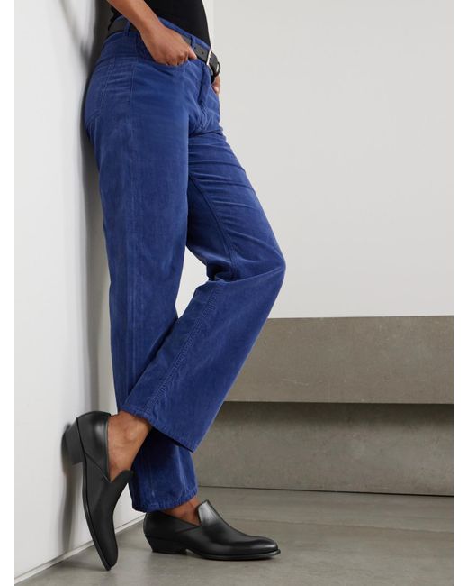 The Row Black Western Loafers Aus Leder