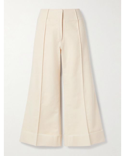 Thank You Have A Good Day Natural Pierrot Cotton Flared Pants