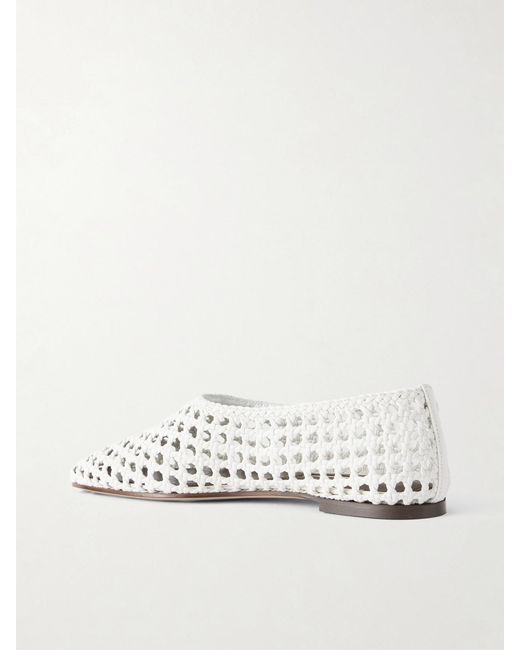 Emme Parsons Natural High Throat Woven Leather Ballet Flats