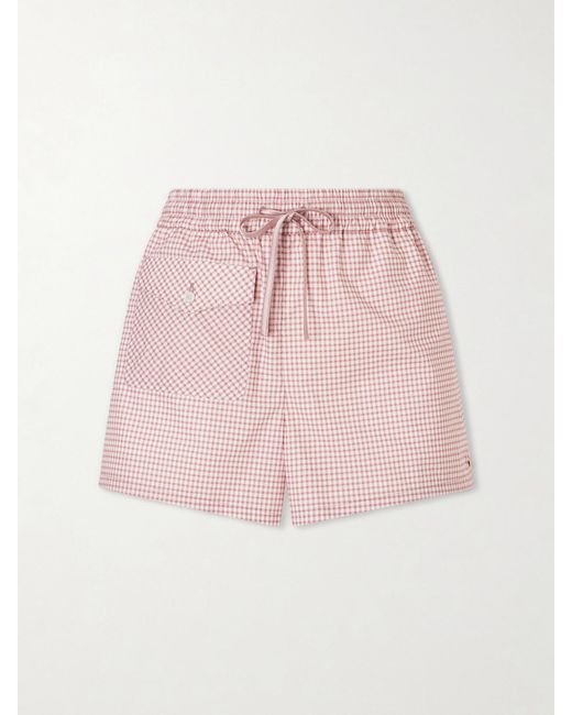 Valentino Garavani Pink Checked Cotton-Poplin Shorts
