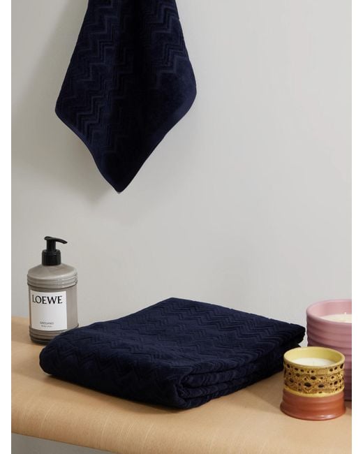 Missoni Blue Chalk Set Of Two Cotton-Terry Jacquard Towels