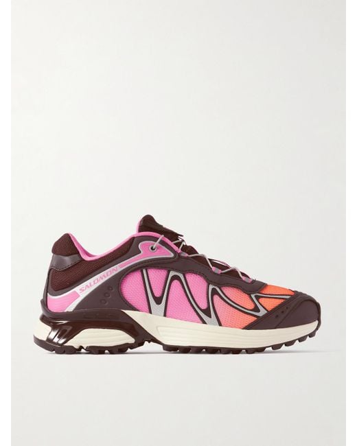 Salomon Pink Xt-Whisper Rubber-Trimmed Mesh Sneakers