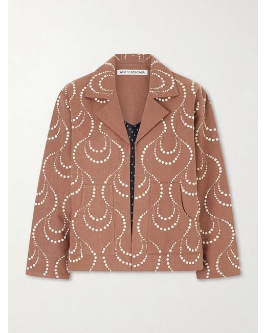 Alix Of Bohemia Brown Bead-Embellished Silk Jacket
