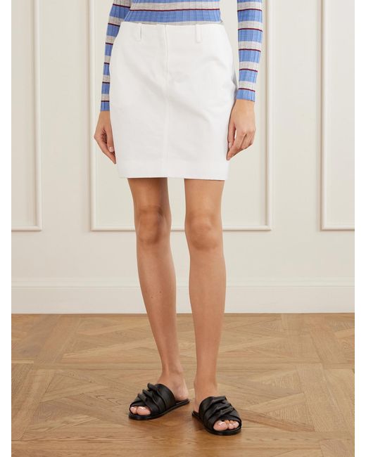 Brandon Maxwell White Rhea Cotton-Jersey Mini Skirt