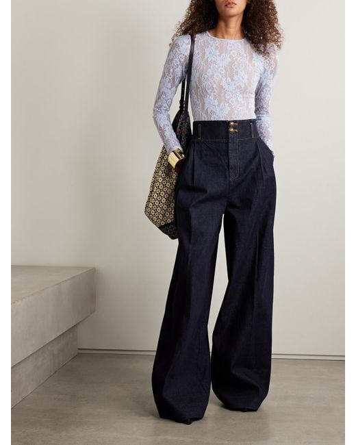 Zimmermann Blue Lace Bodysuit