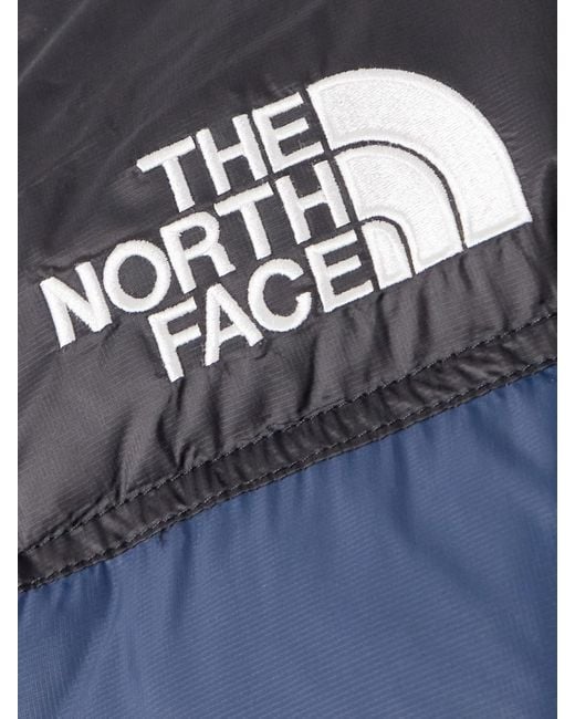 The North Face Blue Nuptse Verkürzte Daunenjacke Aus Gestepptem Shell