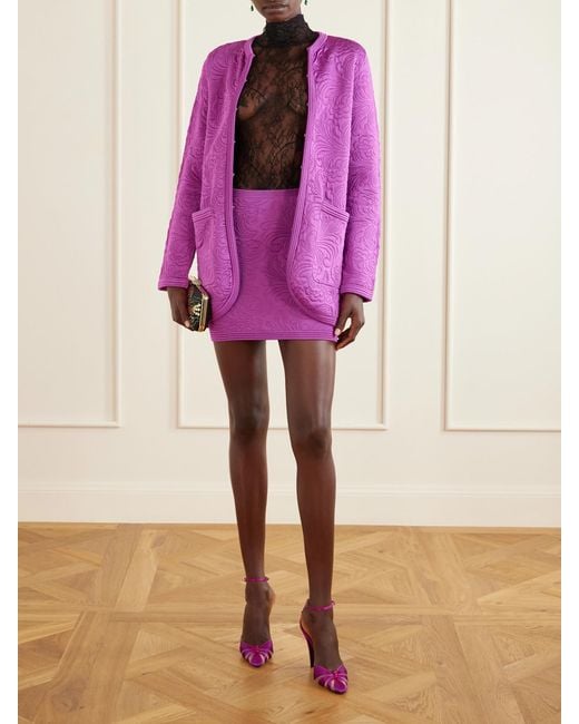 Valentino Garavani Pink Jacquard-Knit Jacket