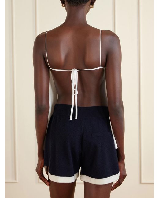 Jacquemus White Le Haut Voile Open-Back Jersey Top