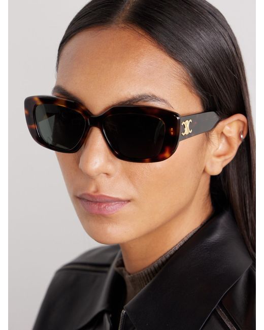 Céline Black Triomphe Sonnenbrille Mit Eckigem Rahmen Aus Azetat