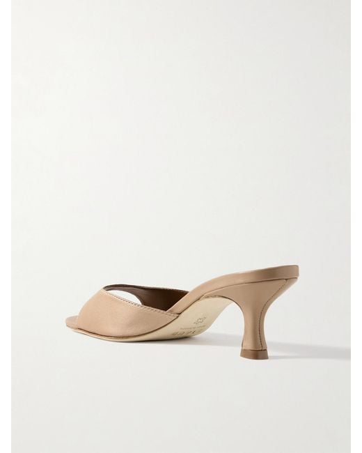 Staud Natural Brigitte Satin Mules