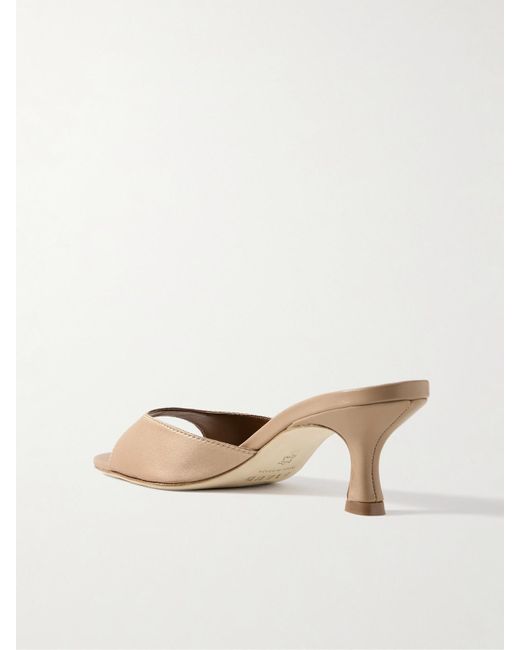 Staud Natural Brigitte Satin Mules