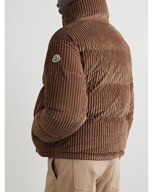 Moncler Brown Daos Hooded Padded Quilted Corduroy Down Jacket