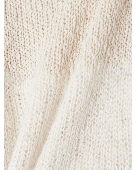 Our Legacy Natural Popover Distressed Striped Cotton And Linen-Blend Sweater